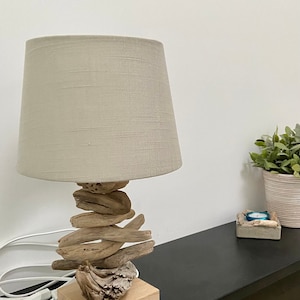 Handmade driftwood table lamp