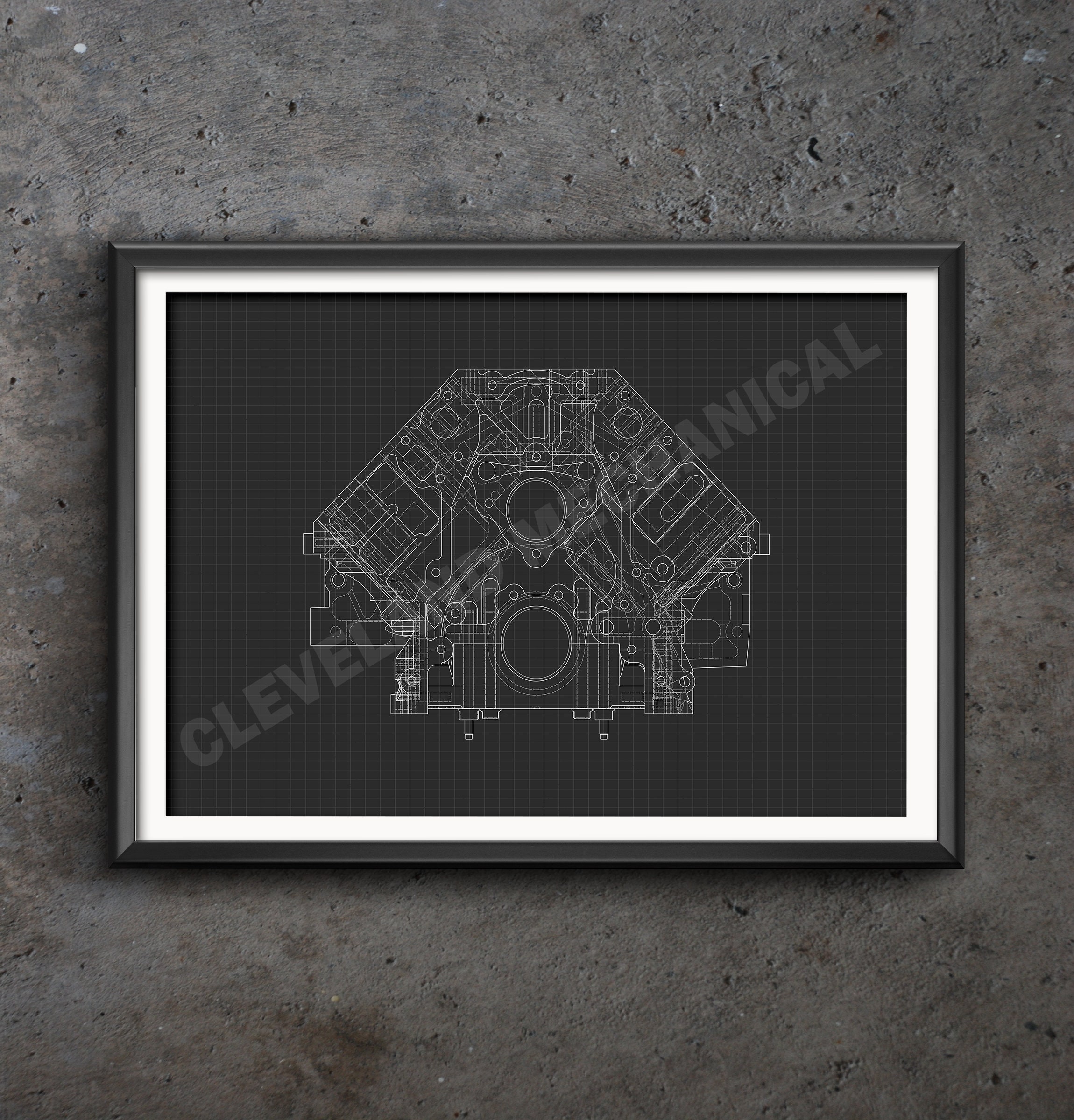 Chevy GEN 3 LS1/LS6 EngineBlock Blueprint Art Collection Etsy