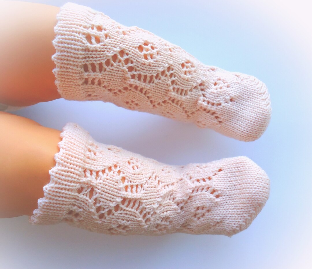 Newborn Knee High Socks Knitted Pink Merino Wool & Cashmere Etsy