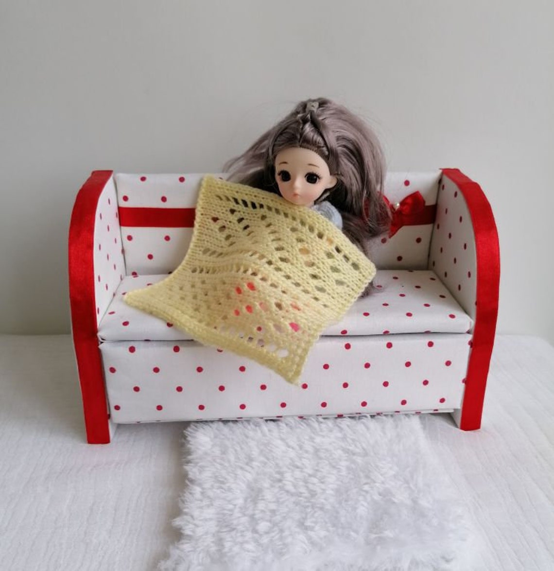Dollhouse Doll Blanket Yellow Miniature Afghan for Little Etsy Australia