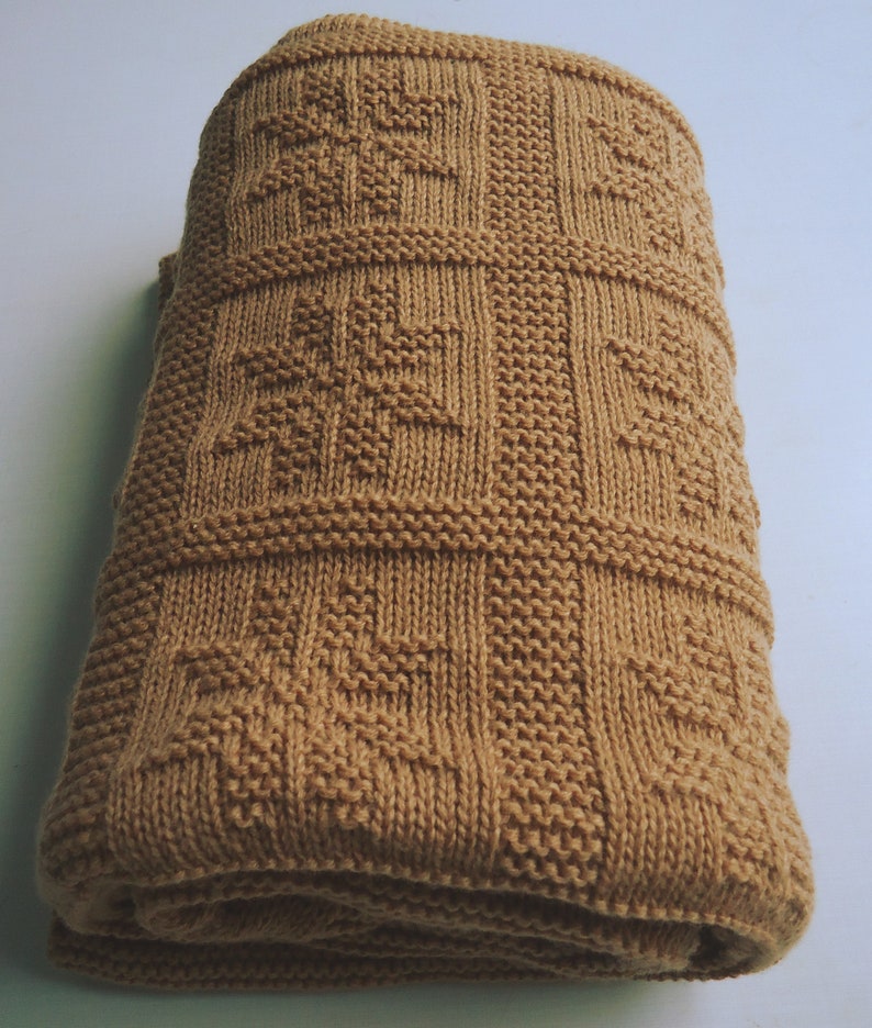 Baby blanket golden brown crib Ready to ship! Knitted newborn natural wool bedspread stroller Unisex throw blanket for bed car seat