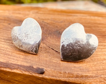 Sterling heart post earrings