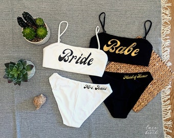 Bride Bikini - Bride Swimsuit - Bride Bathing Suit - Bachelorette Bathing Suit