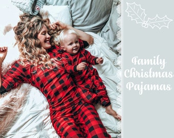 Family Christmas Pyjamas - Matching Christmas Pajamas - Monogrammed Pajamas - Couples Pajamas