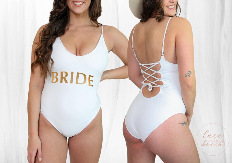 Bride Bathing Suit – Bride Swimsuit - Bachelorette Bathing Suit – Bride Swimwear - Team Bride Swimsuit - Onepiece Swimsuit - custom swimwear bild 5