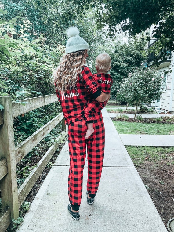 Monogrammed Flannel Matching Family Pajama Set