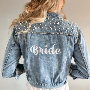 Bride Denim Jacket - Embroidered Denim Jacket - Personalized Jean Jacket - Custom Denim Jacket