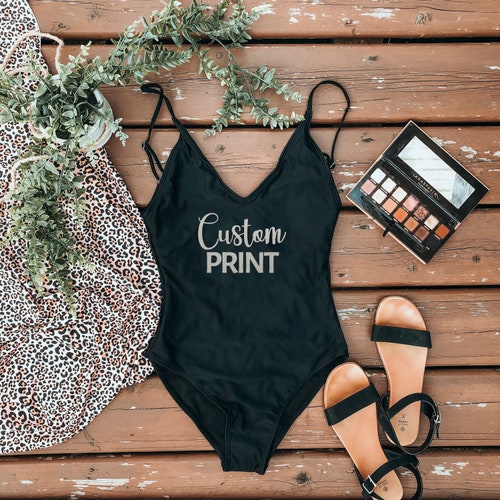 Custom Text Personalized Swimwear. Bathing Suit. Swimsuit. Etsy