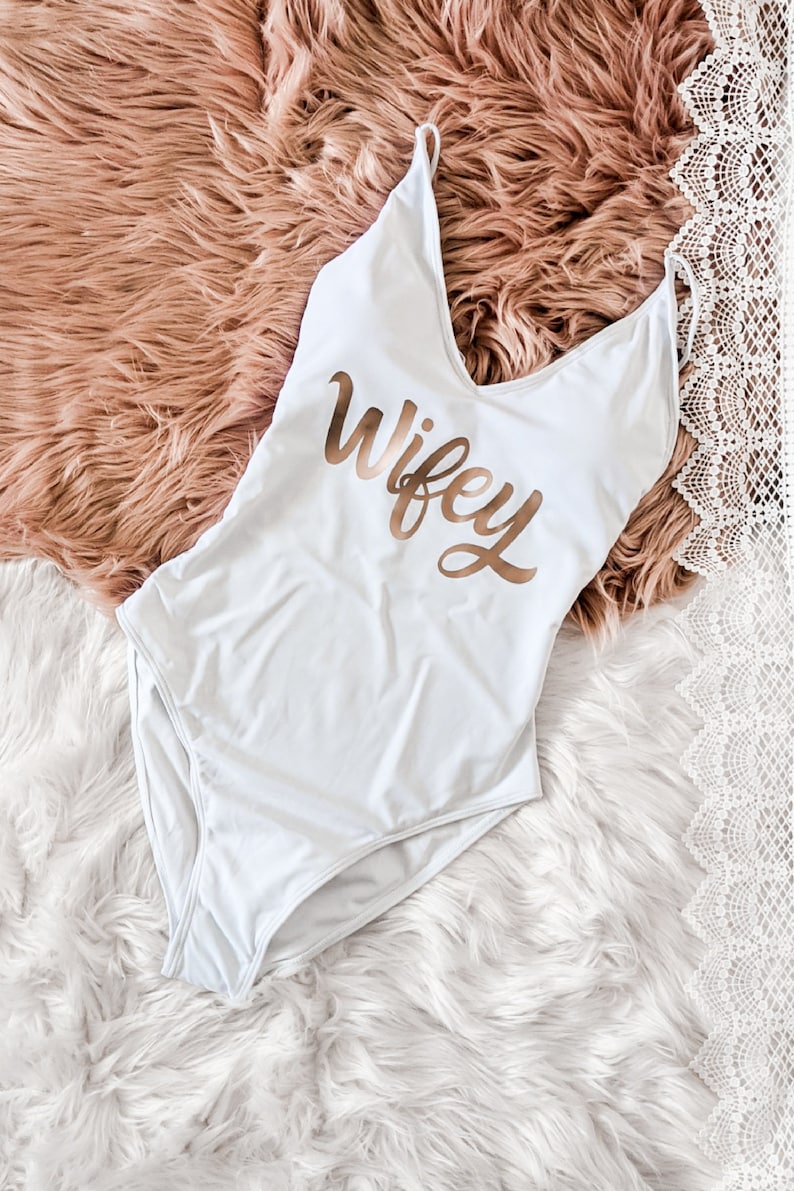 Wifey Swimsuit Bridal Party Swimsuit Honeymoon Suit Etsy Canada