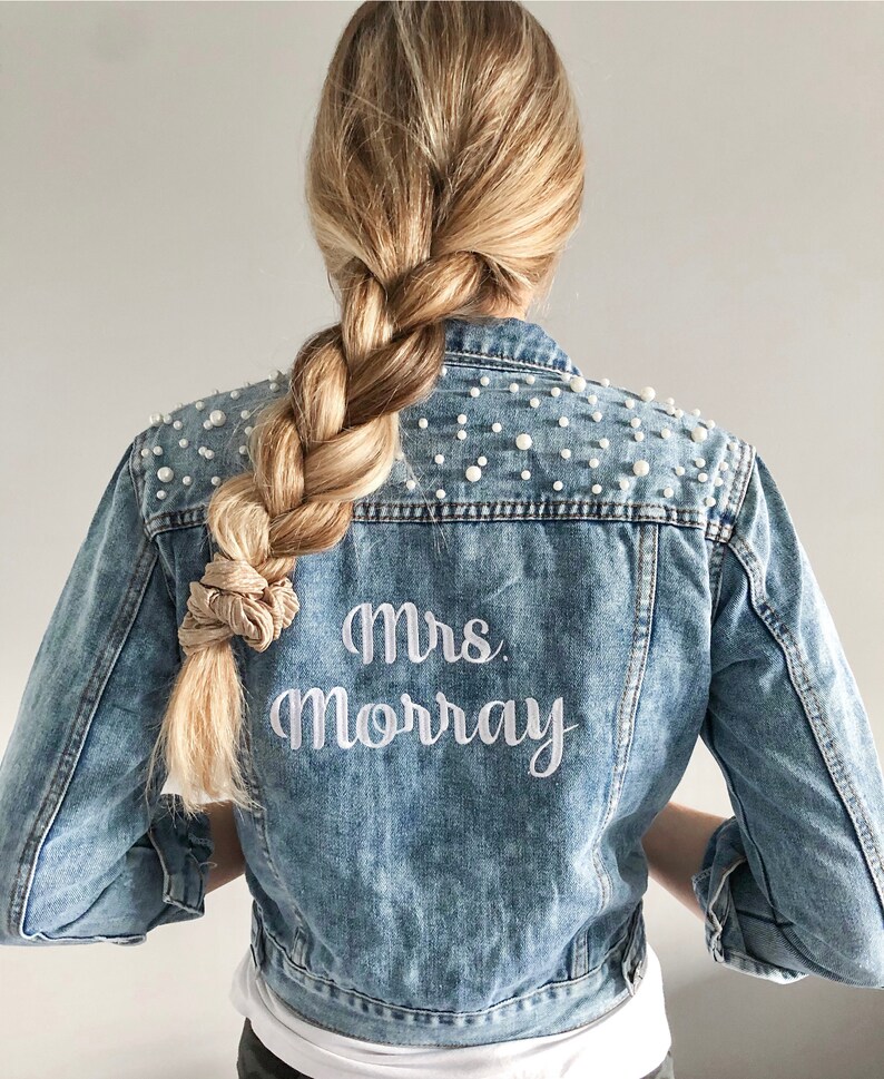 Bride Denim Jacket Embroidered Denim Jacket Personalized Etsy Canada