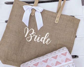 Tote Bag Personnalisable - Bride Tote Bag - Custom Tote Bag - Custom Beach Bag - Personalized bag - Burlap bag - custom purse