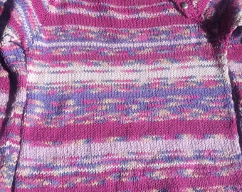 Damenpullover, Merino-Seide, Größe 36, Naturfaserpullover, handgestrickt