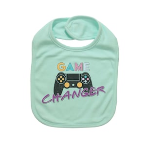 Gaming Bib, Game Changer, Gamer Baby Announcement, Gamer Baby Bib, Gaming Baby, Super Soft, Sublimated Design, Future Gamer, Game Controller