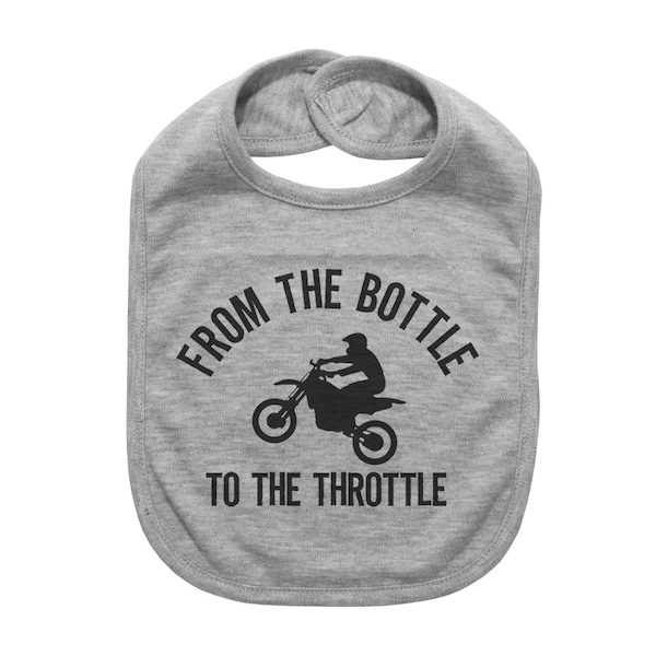 Dirt Bike Bib, From The Bottle To The Throttle, Motocross Baby Bib, Baby Shower Gift, Baby Announcement, Funny Bibs, Dirt Bike Baby, Bibs