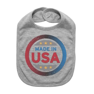 Patriotic Baby Bib, Made In USA, America Bib, USA Baby Bib, Sublimated Design, Super Soft, Made In American, USA Bib, 4th Of July Bib