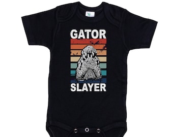 Alligator Onesie®, Gator Slayer, Gator Hunting Onesie®, Baby Alligator Outfit, Alligator Bodysuit, Future Gator Hunter, Swamp Onesie®