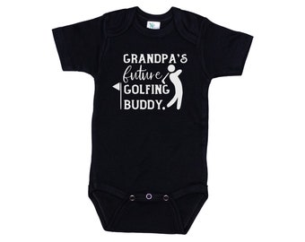 Grandpa Baby Onesie®, Grandpa's Future Golfing Buddy, Golfing Onesie®, Golfing Bodysuit, Baby Announcement, Newborn Grandpa Outfit, Golfing