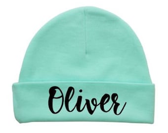Baby Beanie, Custom Baby Name, Newborn Hat, Baby Shower Gift, Gift For Newborn, Infant Head wear, Custom Baby Hat, Customized, Baby Hats