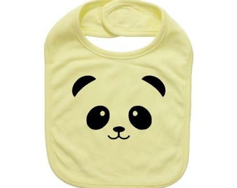 Cute Baby Bib, Panda Face, Panda Bear, Baby Panda Apparel, Baby Shower, Gift For Baby, Panda Bear Apparel, Funny Infant Bibs, Newborn Bibs