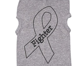 Cancer Fighter, Dog Shirt, FIGHTER, Cancer Awareness, Cancer Awareness Dog Shirt, Trendy Dog Shirt, Puppy Cancer T, Pet Clothes, Dog Apparel