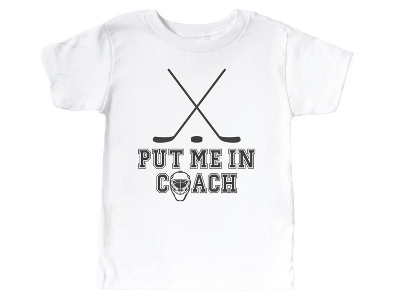Kids Hockey Shirt, Put Me In Coach, Children's Hockey Shirt, Youth Hockey Shirt, Ice Hockey, Toddler Hockey Shirt, Children's Clothing, Puck White