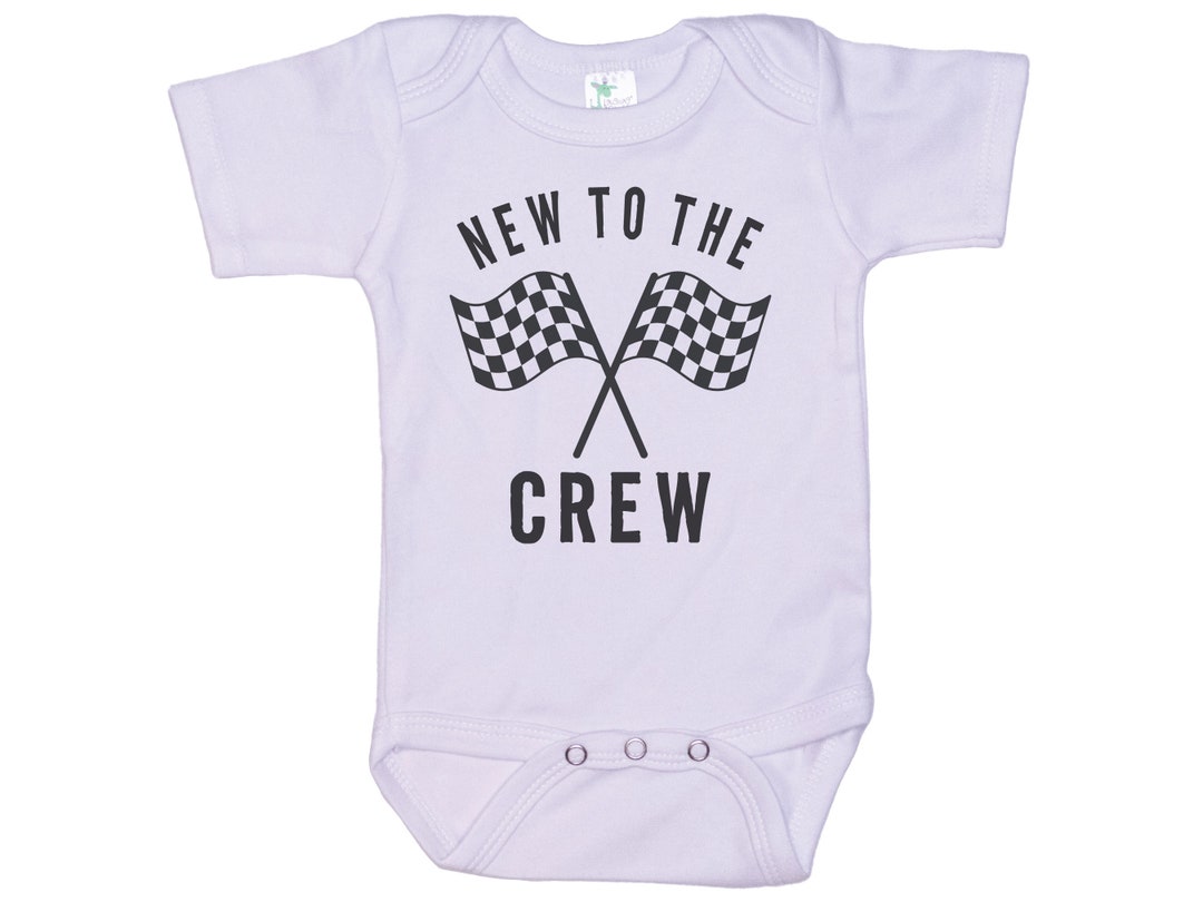 thumbnail image 2 of Baby Motocross Onesie - "New To The Crew" Racing Outfit With Raglan Sleeves, Gerber Bodysuit 2 of 14