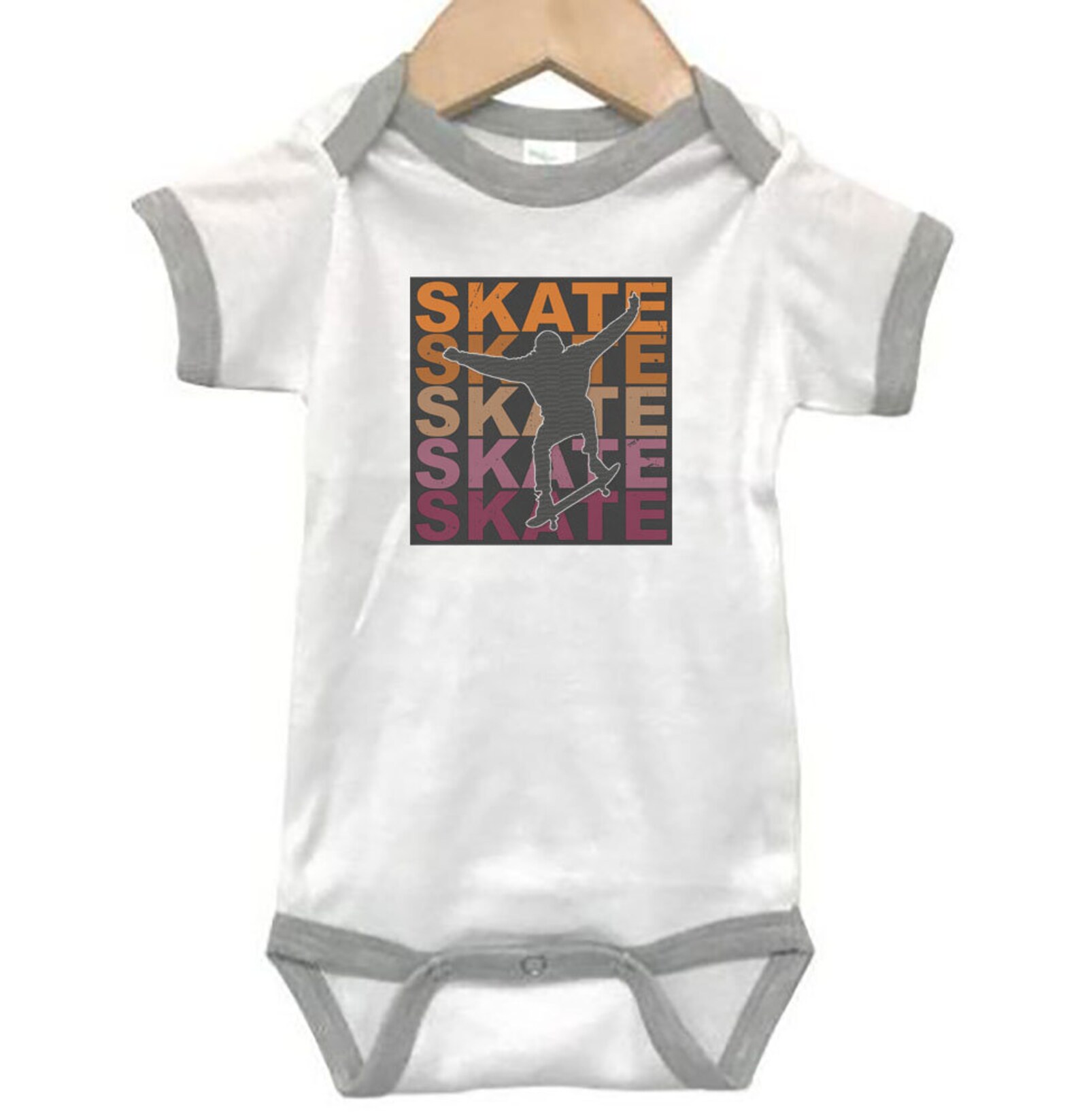 Skateboard Onesie Skate Skate Skate Baby Skateboarding Etsy