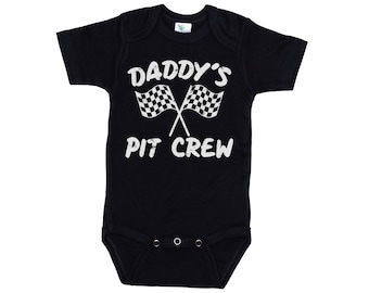 Racing Onesie®, Daddy's Pit Crew, Motocross Bodysuit, Baby Racing Outfit, Racing Baby, Newborn Racing, Racing Romper
