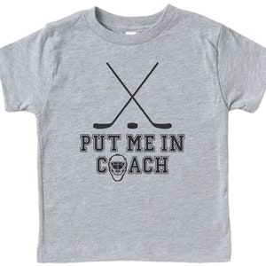 Kids Hockey Shirt, Put Me In Coach, Children's Hockey Shirt, Youth Hockey Shirt, Ice Hockey, Toddler Hockey Shirt, Children's Clothing, Puck Grey