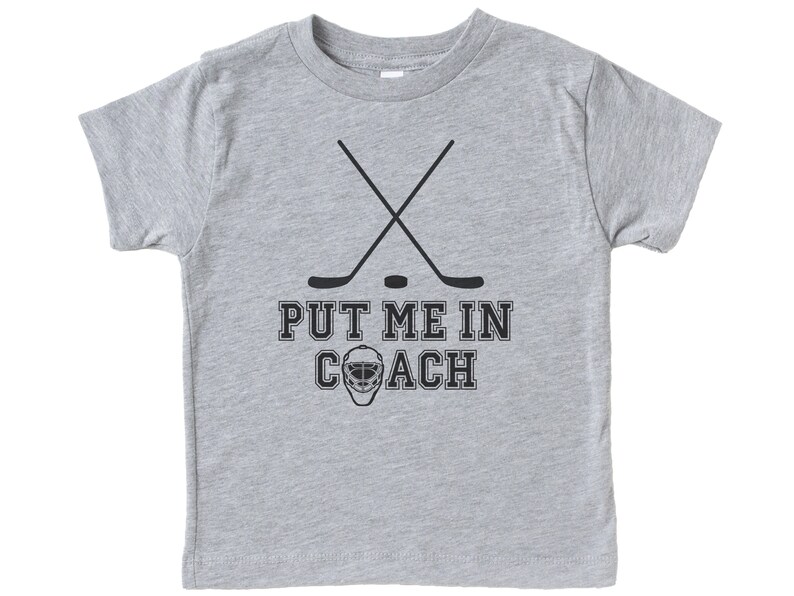 Kids Hockey Shirt, Put Me In Coach, Children's Hockey Shirt, Youth Hockey Shirt, Ice Hockey, Toddler Hockey Shirt, Children's Clothing, Puck Grey