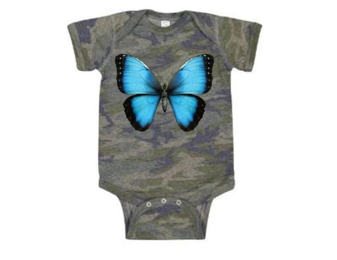 Camo Onesie Butterfly Baby Camo Outfit Butterflies Baby Etsy
