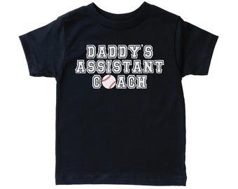 Kids Baseball Shirt, Daddy's Assistant Coach, Toddler & Youth Sizes, Baseball Dad Shirt, Kids Assistant Coach Shirt, Kids Softball Shirt