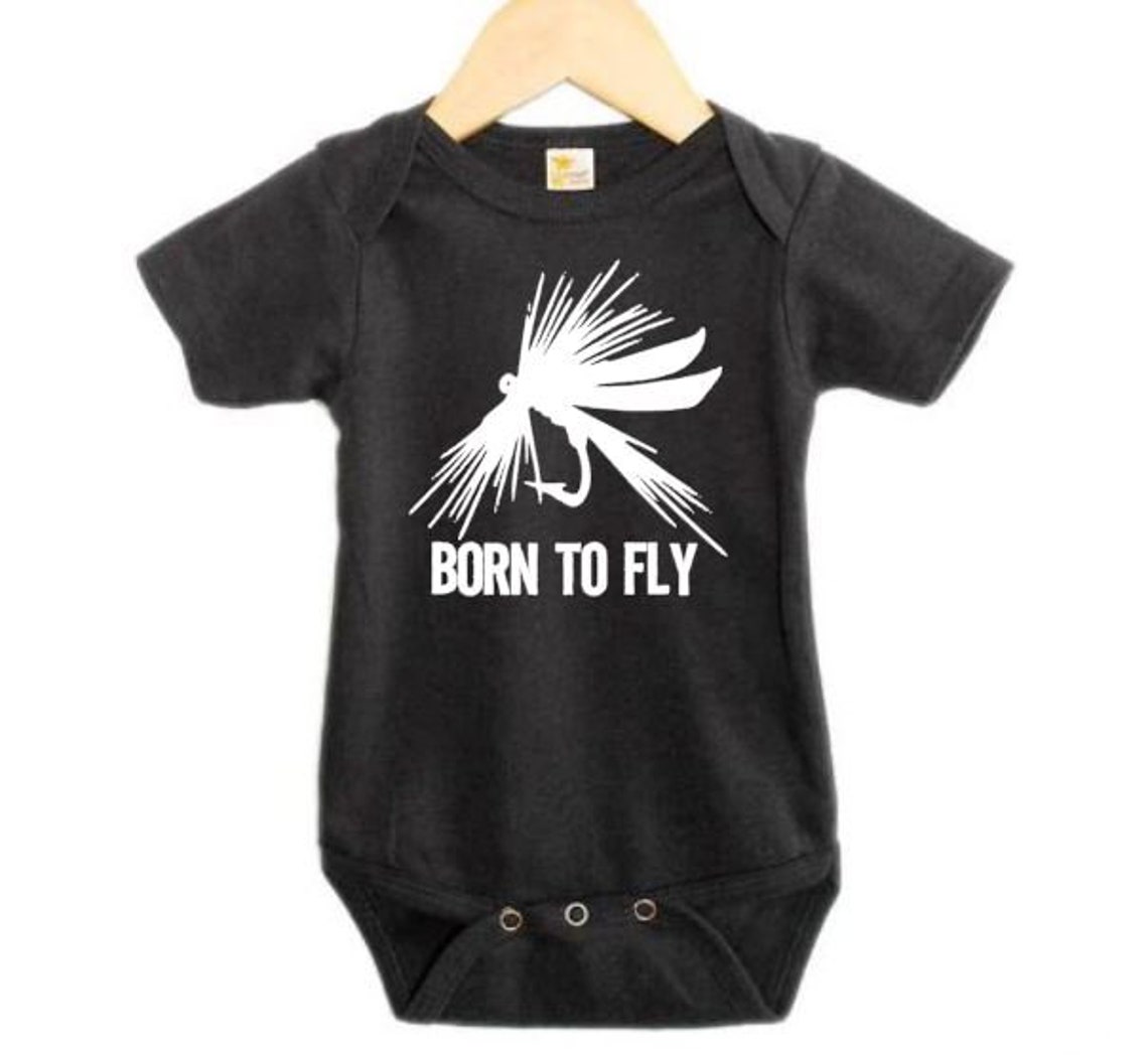 Fly Fishing Onesie Born to Fly Fishing Bodysuit Baby Etsy