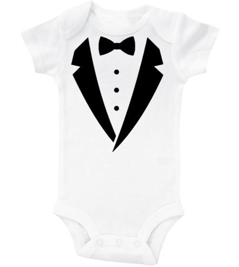 Tuxedo Onesie®, Tuxedo Bodysuit, Tuxedo Baby Outfit, Newborn Tuxedo Romper, Infant Tuxedo Outfit, Tuxedo Outfit for Baby image 1