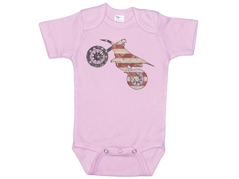 Motorcycle Onezy Motocross Onesie®, Dirt Bike Flag, Patriotic Baby Outfit, Motorcycle ...