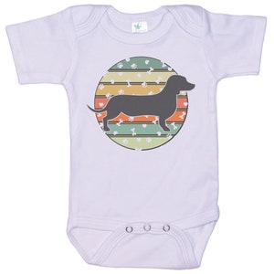 Dachshund Onesie®, Dachshund Sun, Weenie Dog Onesie®, Baby And Dachshund, Sublimated Design, Super Soft Onesies®, Baby Dachshund Onesie®