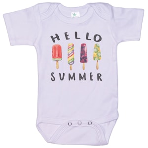 Hello Summer Baby Onesie®, Hello Summer Popsicle, First Summer Outfit, Newborn Summer Onesie®, Popsicle Baby Outfit, My First Summer