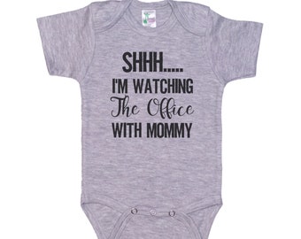 The Office Onesie®, Shh I'm Watching The Office With Mommy, The TV Show "The Office", Baby Gift, The Office Baby Outfit, Funny Newborn