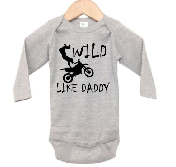Motocross Onesie Wild Like Daddy Dirt Bike Onesie Dirt Bike Etsy