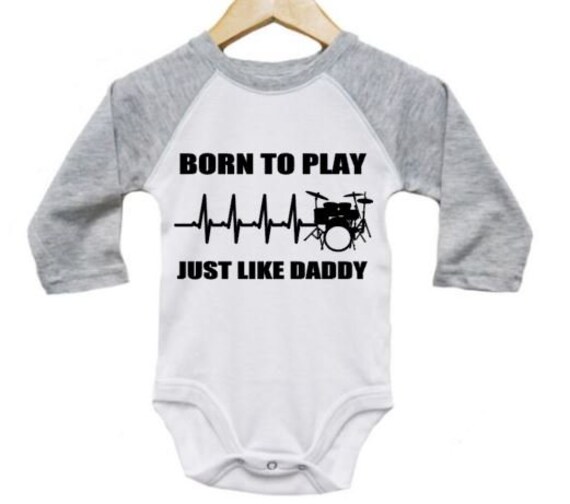 Drummer Onesie Born to Play Drums Just Like Daddy Drumming | Etsy