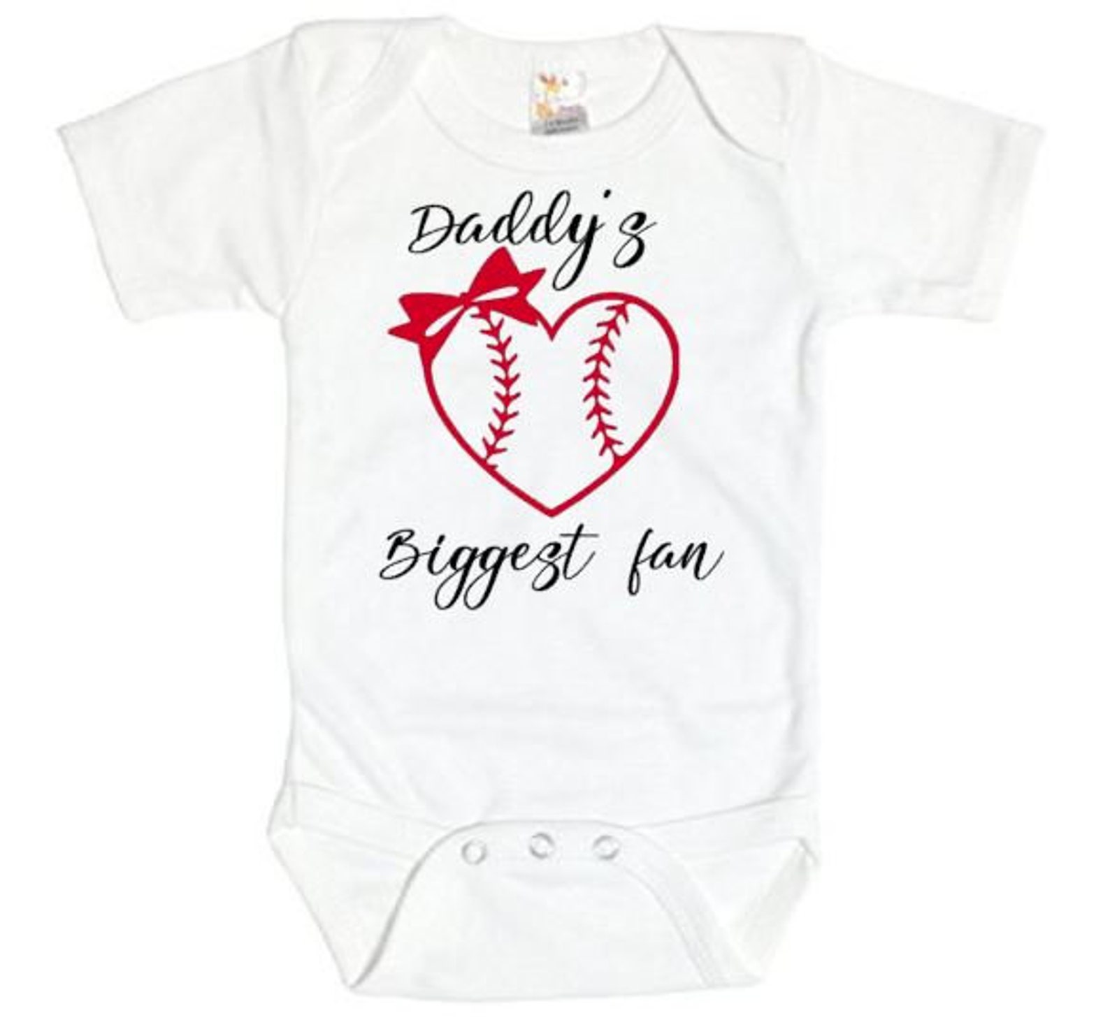 Baseball Onesie Daddy's Biggest Fan Baby Announcement Etsy
