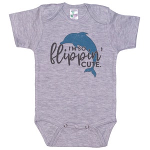 Dolphin Onesie®, Porpoise Onesie®, I'm So Flippin' Cute, Baby Dolphin Outfit, Dolphin Bodysuit, Sublimated Design, Porpoise Bodysuit image 4