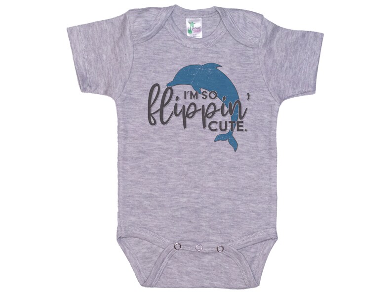 Dolphin Onesie®, Porpoise Onesie®, I'm So Flippin' Cute, Baby Dolphin Outfit, Dolphin Bodysuit, Sublimated Design, Porpoise Bodysuit image 4