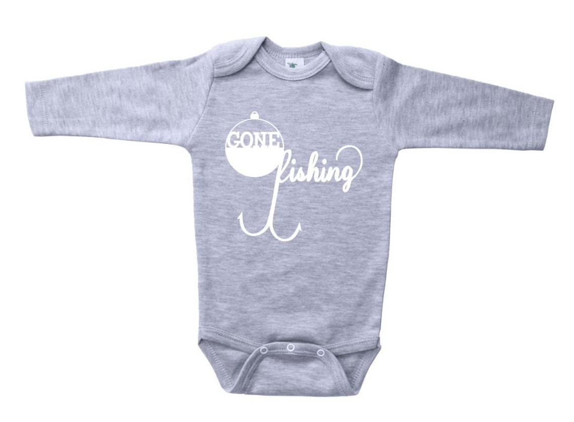 Fishing Onesie Gone Fishing Fish Baby Outfit Cute Newborn Etsy