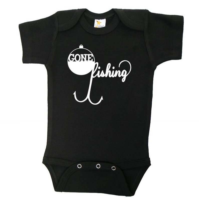 Fishing Onesie Gone Fishing Fish Baby Outfit Cute Newborn Etsy