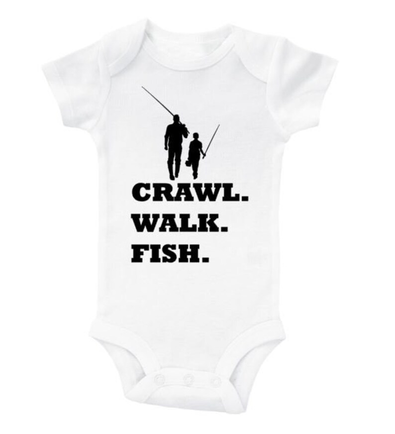 crawl walk fish onesie