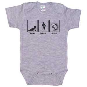 Surfing Onesie®, Crawl Walk Surf, Baby Surfing Outfit, Unisex Baby, Surf Apparel, Baby Announcement, Surfing Bodysuit, Gift For Baby, Infant