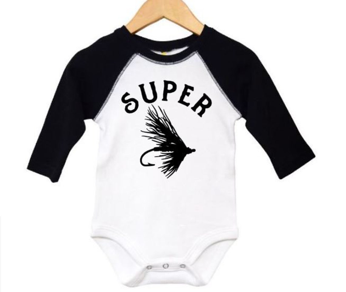 Fly Fishing Onesie Super Fly Raglan Onesie Fishing Etsy