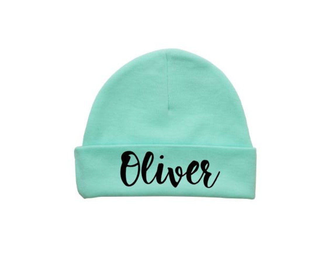 Baby Beanie Custom Baby Name Newborn Hat Baby Shower Gift Etsy