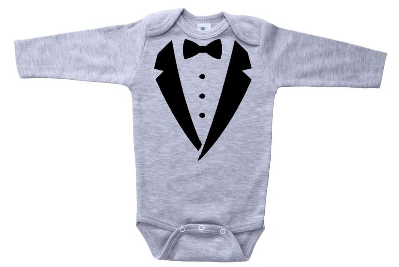 Tuxedo Onesie®, Tuxedo Bodysuit, Tuxedo Baby Outfit, Newborn Tuxedo Romper, Infant Tuxedo Outfit, Tuxedo Outfit for Baby image 3